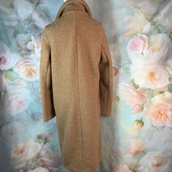 NWT Dynamite Manteau Teddy Bear Brown Long Coat In Pebble Stone - Picture 4 of 7